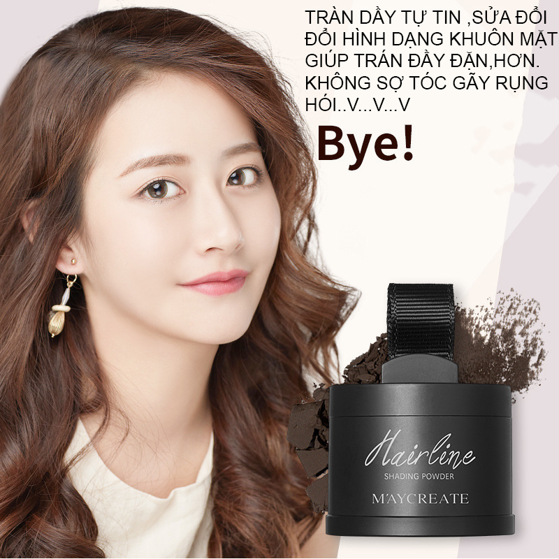 Phấn phủ chân tóc,che khuyết điểm,tóc thưa,gãy rụng,hói,vùng trán,chân mày,không thấm nước,mồ hôi,dễ dàng vệ sin tẩy rửa Mỹ Phẩm Cosmetic