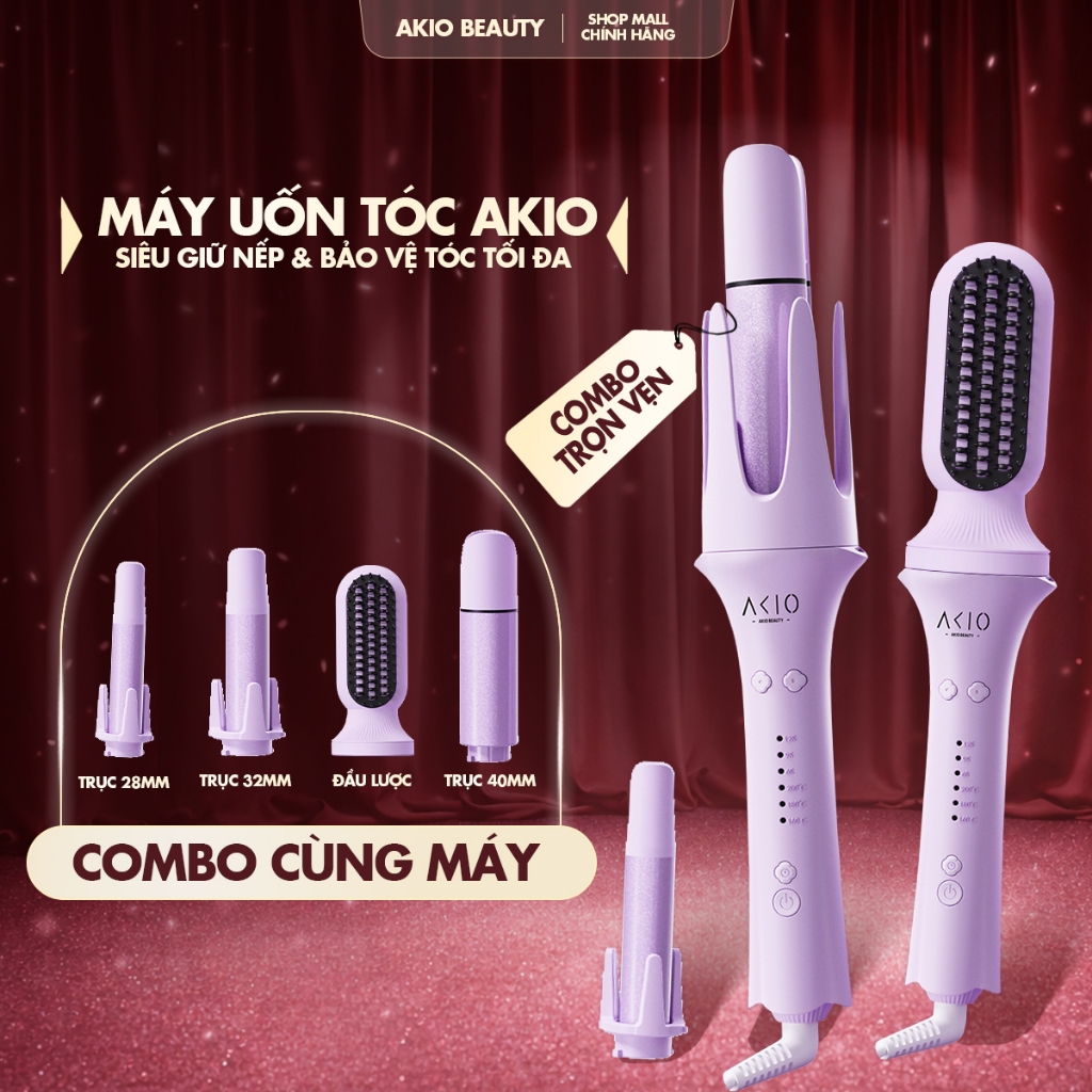 Akio Beauty Automatic Hair Curler with 3 Shafts That Changes the Curling Diameter to 28mm, 32mm, 40mm and 1 Comb Head - 4