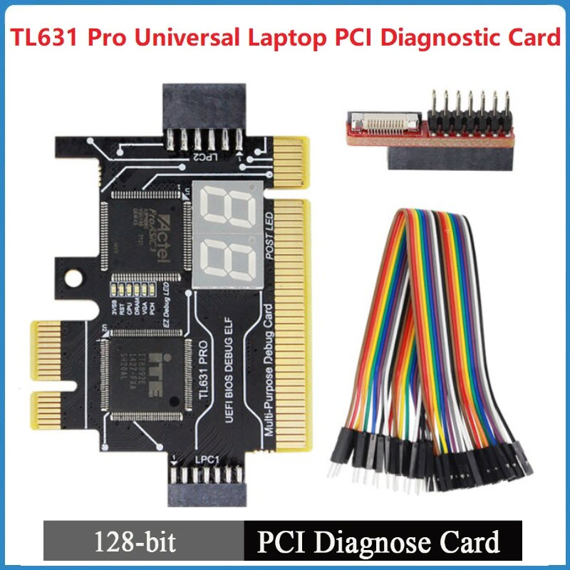 Card test main pc, laptop tl631 pro diagnostic card+expansion card pci pci-e mini pci-e motherboard multifunction