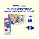 2 Thùng Thức uống Sữa trái cây hương kẹo nho Vinamilk Hero 180ml - 48 hộp/Thùng