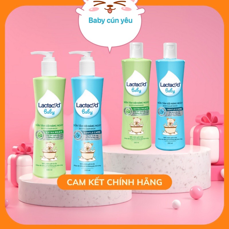 Sữa tắm gội toàn thân lactacyd milky cho bé chai 250ml / 500ml