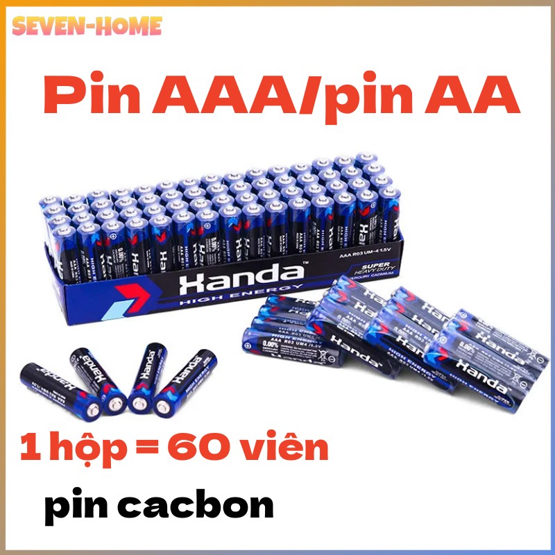 【HANDA】Hộp 60 viên pin Megareel AA, AAA ,pin carbon,pin than,pin Megareel,Pin SealPower Pin Tiểu,Pin Đũa,1.5V