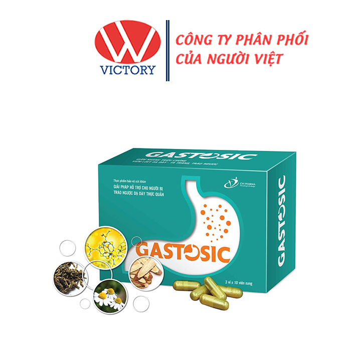 [HCM]Viên Uống GASTOSIC (Hộp 30 Viên) - Giải Pháp Cho Người Bị Viêm Loét Trào Ngược Dạ Dày Thực Quản - Vicotry Pharmacy