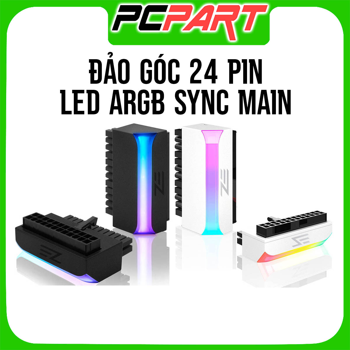 Cầu chuyển đảo góc / bẻ góc 90 độ cho dây nguồn 24 pin led argb 5v 3pin đồng bộ mainboard