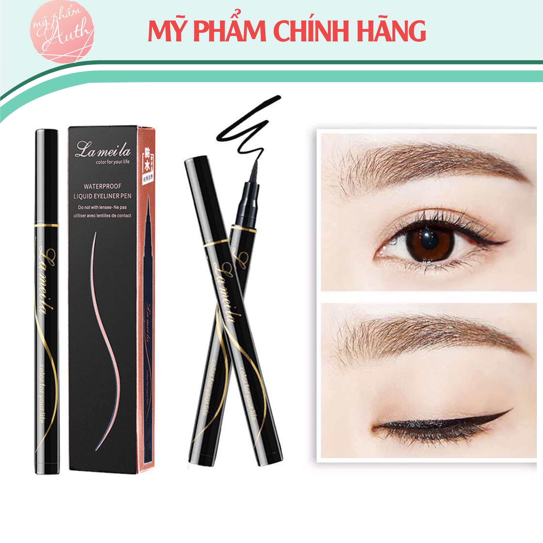 Bút kẻ mắt nước Lameila không trôi hàng chính hãng Waterproof Liquid Eyeliner Pen