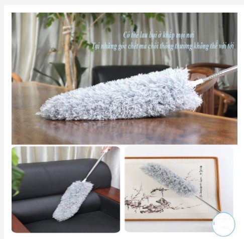Chổi quét trần nhà gấp gọn điều chỉnh độ cao, lau bụi trần nhà quét màng nhện, dọn dẹp nhà cửa đón tết