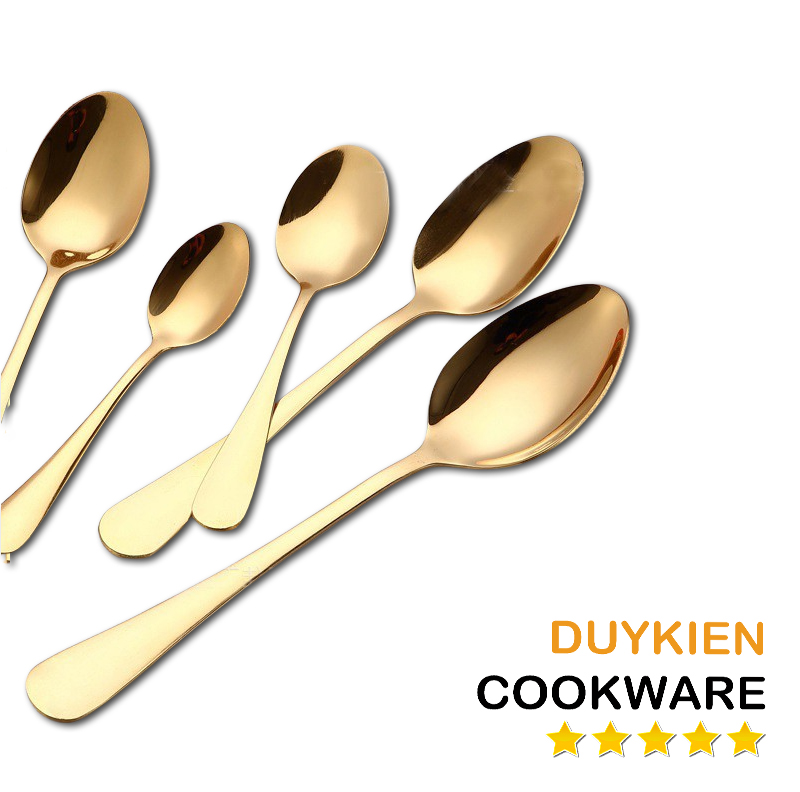 Muỗng, Thìa Inox Vàng Gold Loại Dày, Hàng Đẹp, Sang Trọng Cho Bàn Ăn Gia Đình Bạn