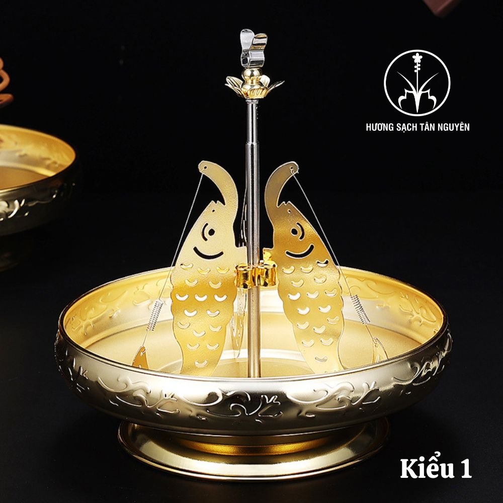 Đế cắm nhang Tân Nguyên, khay cắm nhang vòng hình hoa mai, đế cắm hương bằng hợp kim cao cấp