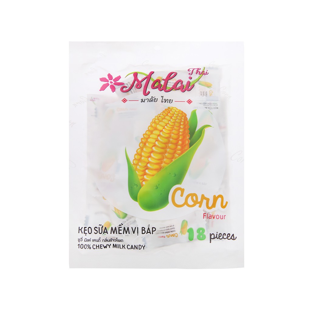 Gói lẻ 17 viên Kẹo sữa mềm hương bắp Malai Thái gói 67g - Đồ ăn vặt Thái bán chạy