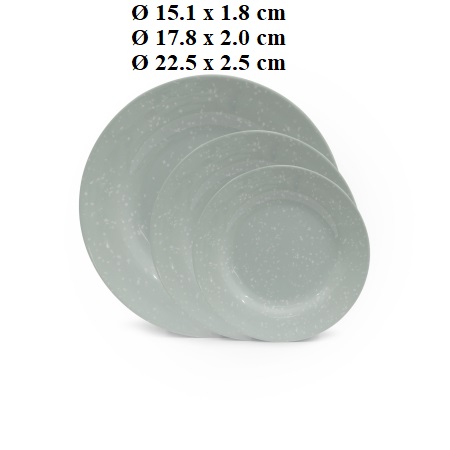 Dĩa tròn cạn nhựa Melamine vân đá ngọc nhiều Size