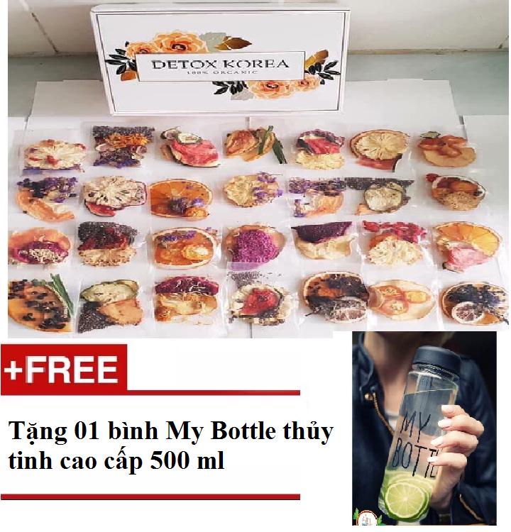 Set trà Detox liệu trình 30 gói Tặng 1 bình My Bottle 500ml thủy tinh cao cấp kèm Túi vải hộp