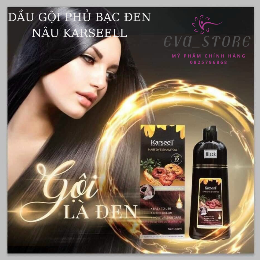 Dầu gội phủ bạc karseell, phủ bạc đen tóc, nâu tóc từ lần gội đầu tiên, 100% thảo dược thiên nhiên