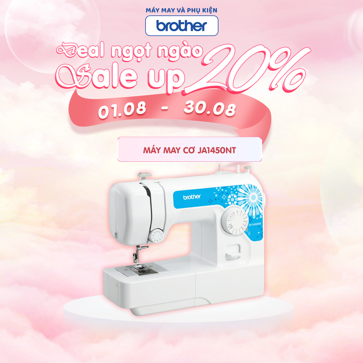 [Trả góp 0%]Máy May Gia Đình Cao Cấp Brother JA1450NT Hàng chính hãng Nhật Bản, Bảo Hành 12 tháng, Xỏ Chỉ Tự Động