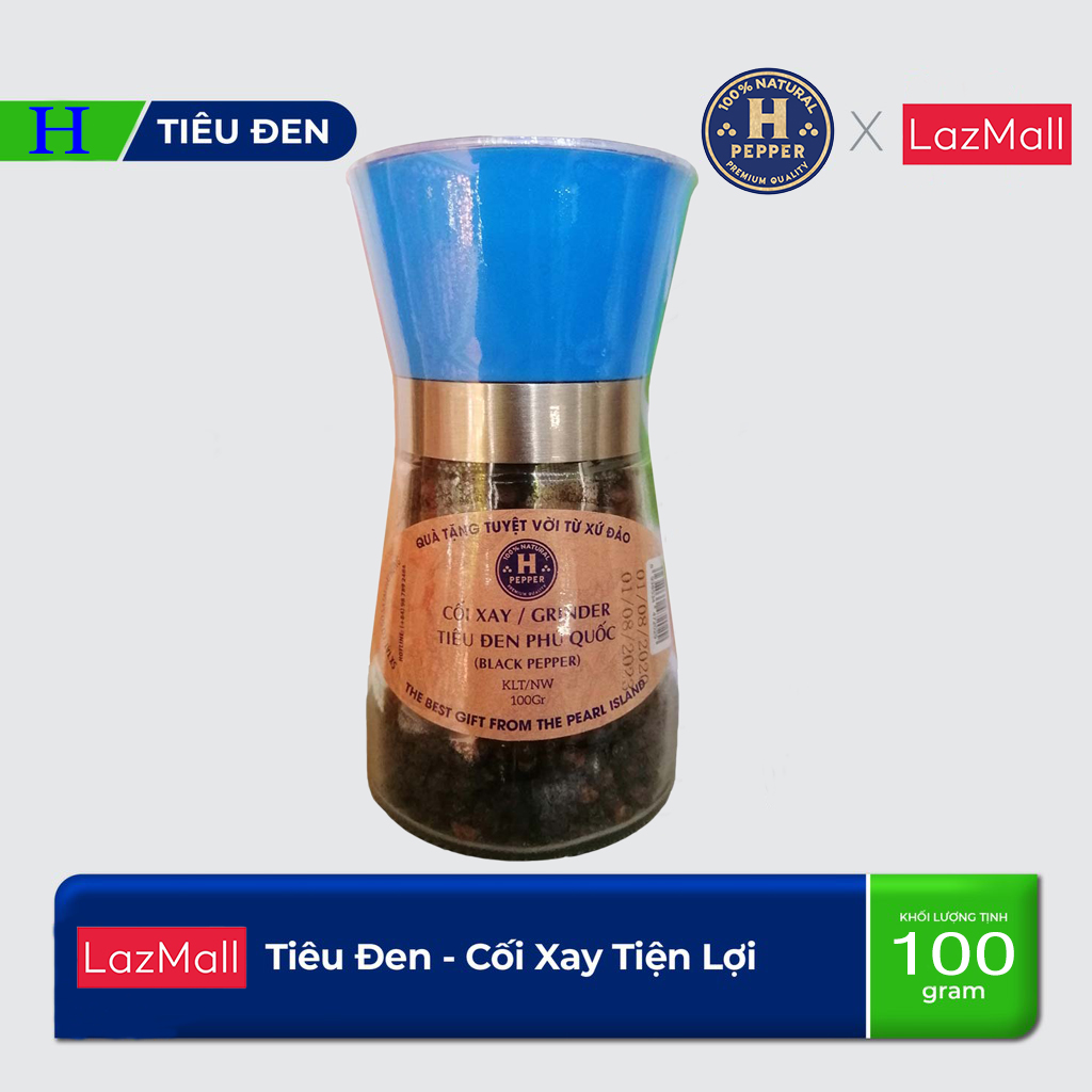 Cối xay tiêu đen Phú Quốc hũ 100g