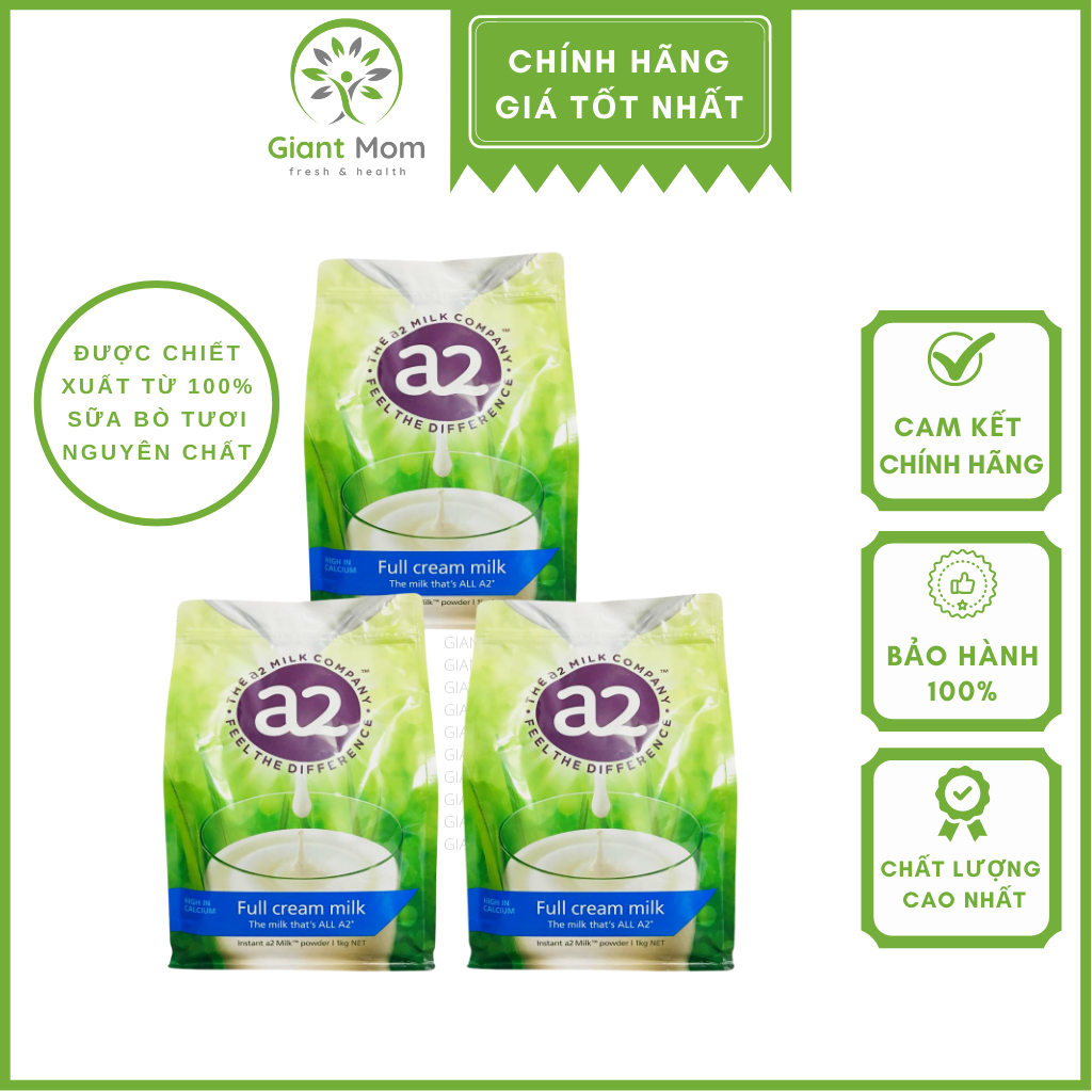Sữa a2 úc - sữa tươi nguyên kem a2 dạng bột 1kg hàng chính hãng - giantmom