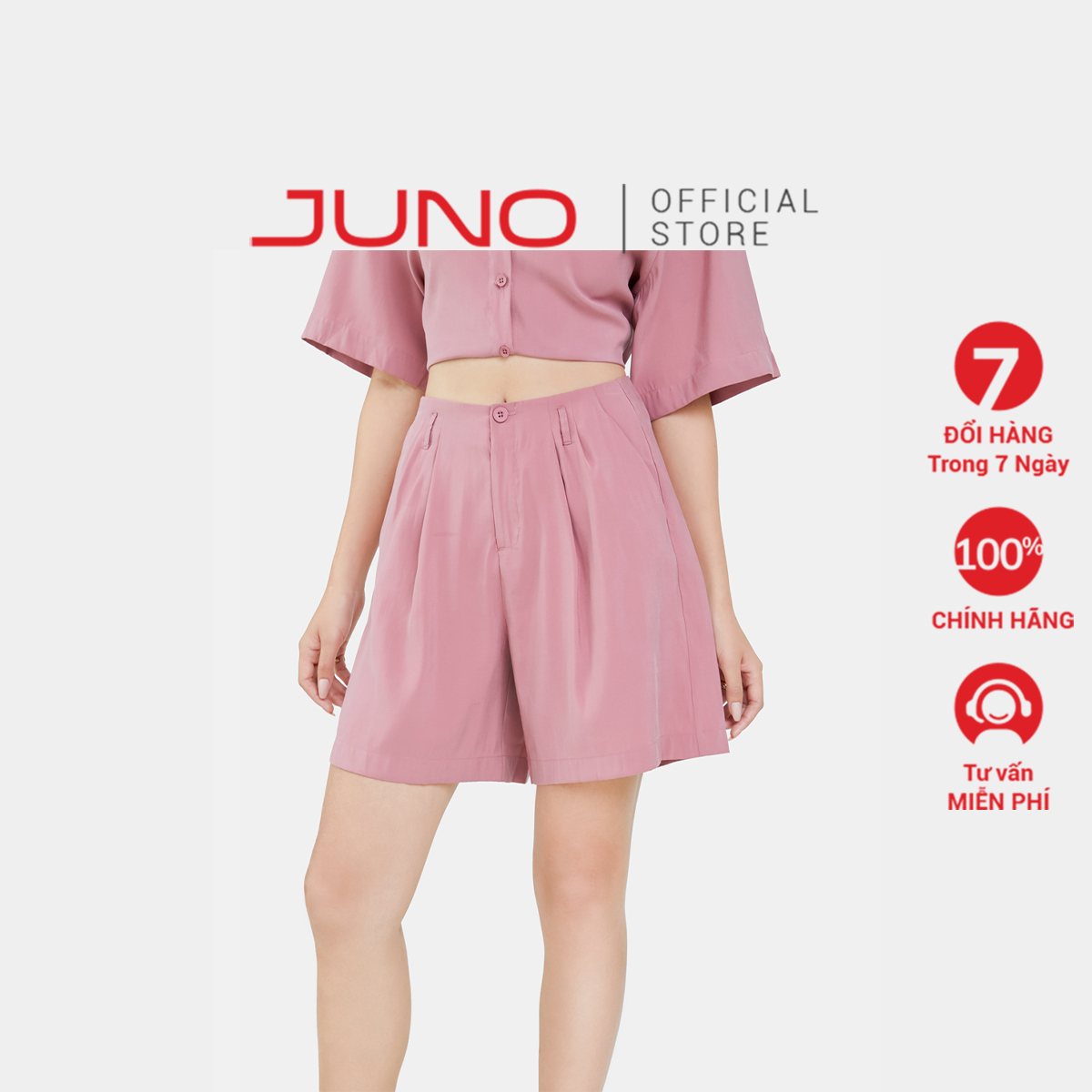 Quần short linen nữ thời trang juno ống suông jnqsh009