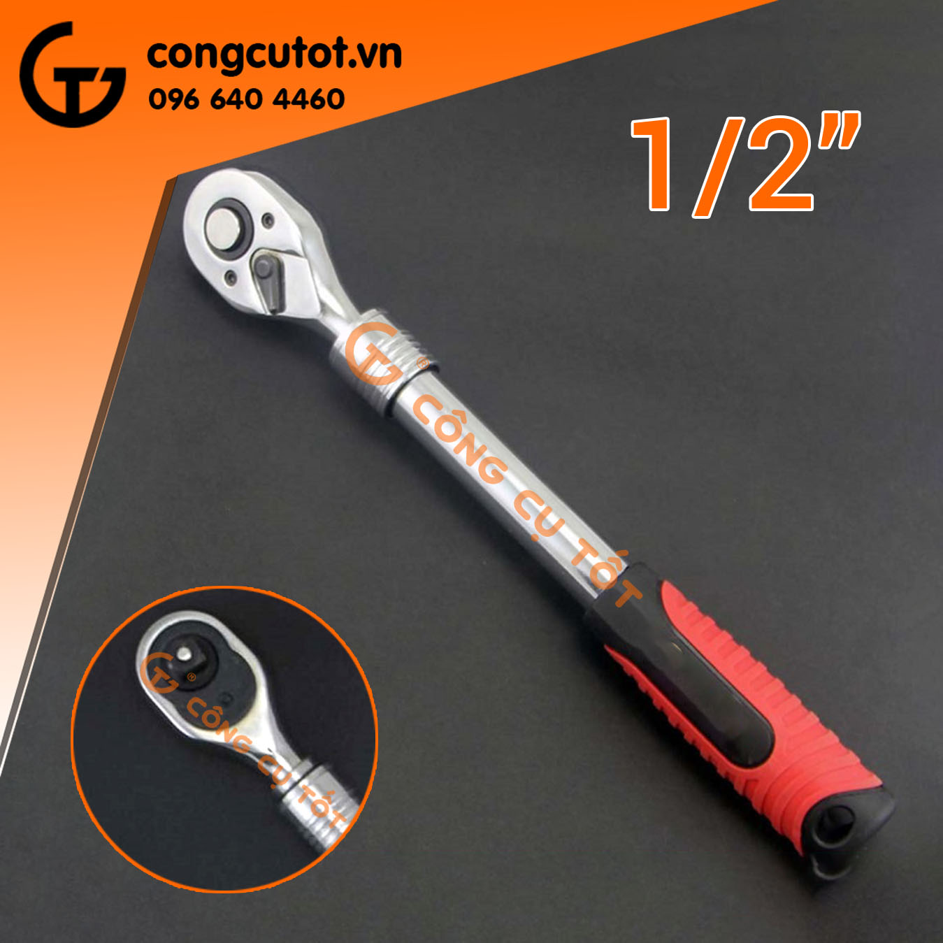 Cần xiết chỉnh lực 2 chiều quay đầu vuông 1/2 inch