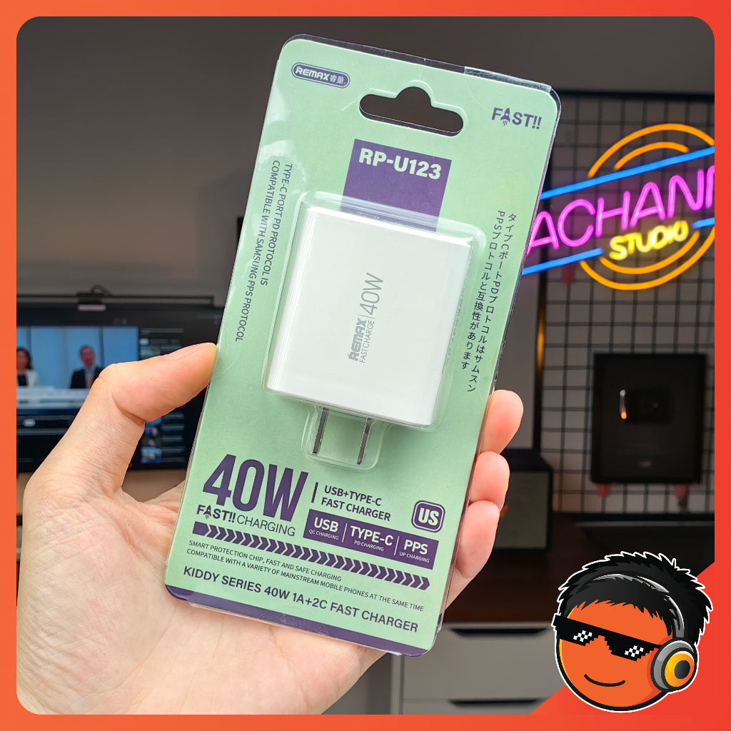 Cóc sạc nhanh 40w remax rp-u123, củ sạc nhanh 40w 3 cổng remax u123 - sạc nhanh pd, q.c sử dụng 2 máy cùng lúc