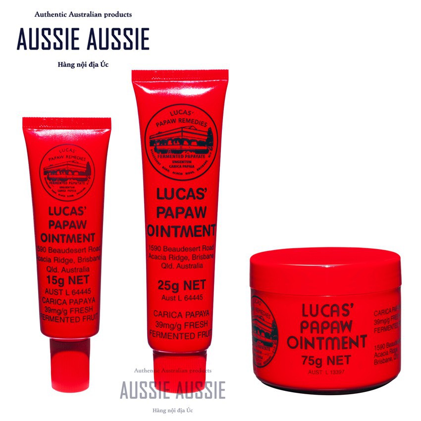 Kem đu đủ đa năng của Úc Lucas Papaw Ointment 15g 25g 75g aussie.vn