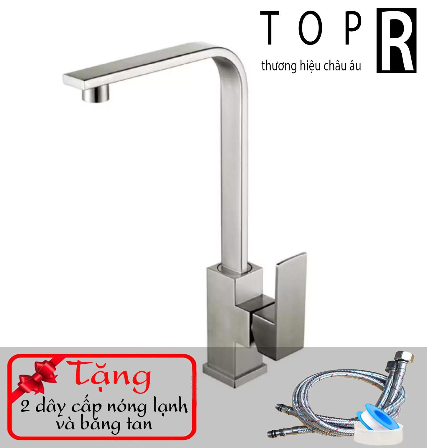 Vòi chậu rửa bát nóng lạnh inox sus 304 topr - vòi chậu rửa chén