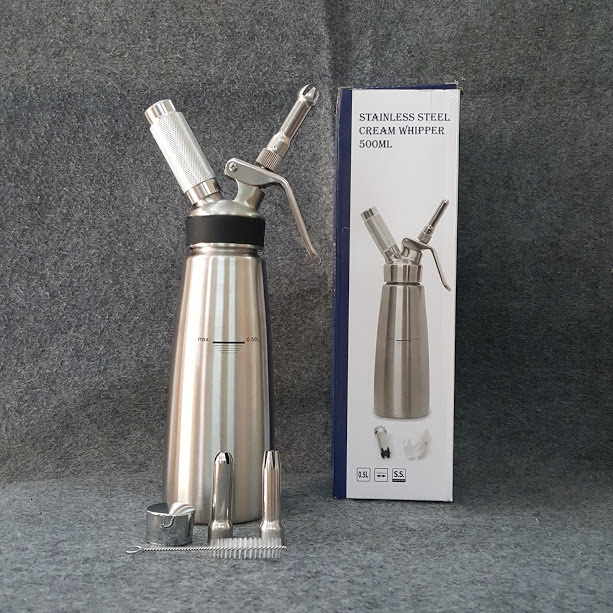 Bình xịt kem tươi Cream Whipper 500ml, inox nguyên khối