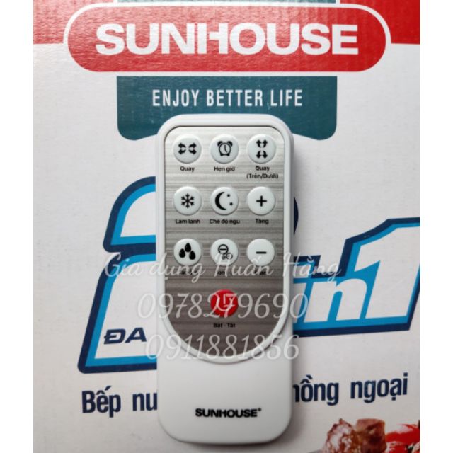 Điều khiển từ xa quạt điều hoà sunhouse shd7723