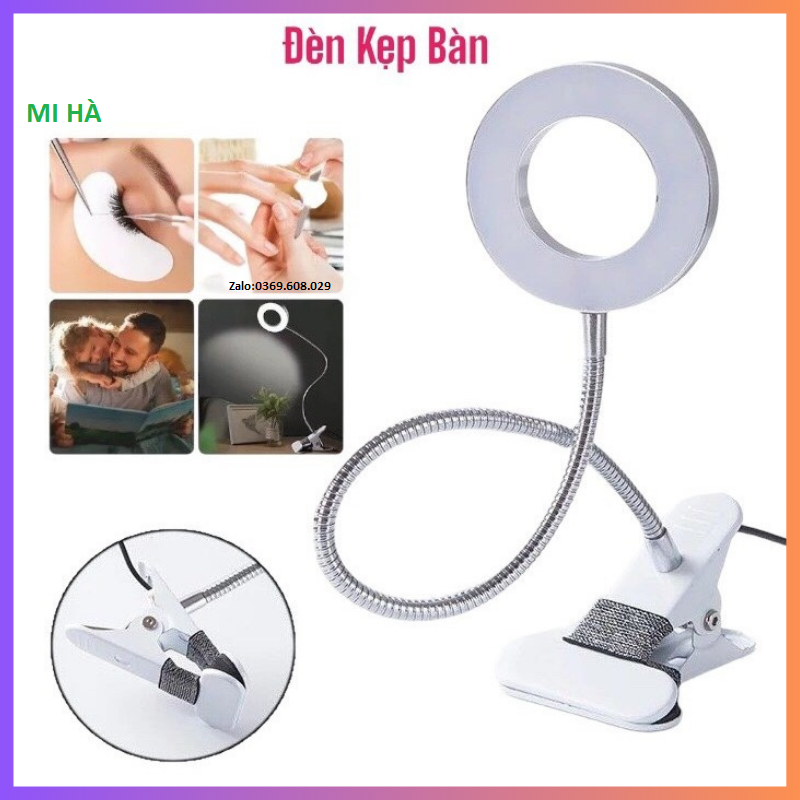 Đèn Led Mini Kẹp Bàn Nối Mi, Đèn Kẹp Bàn Làm Nail,Đèn Học Tập 2 Chế Độ Sáng_Đèn Đọc Sách,Làm Việc_PHỤ LIỆU MI HÀ