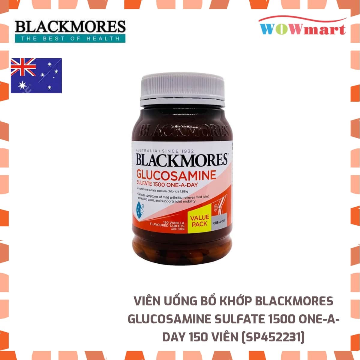 Viên uống bổ khớp Blackmores Glucosamine Sulfate 1500 One-A-Day 150 viên -