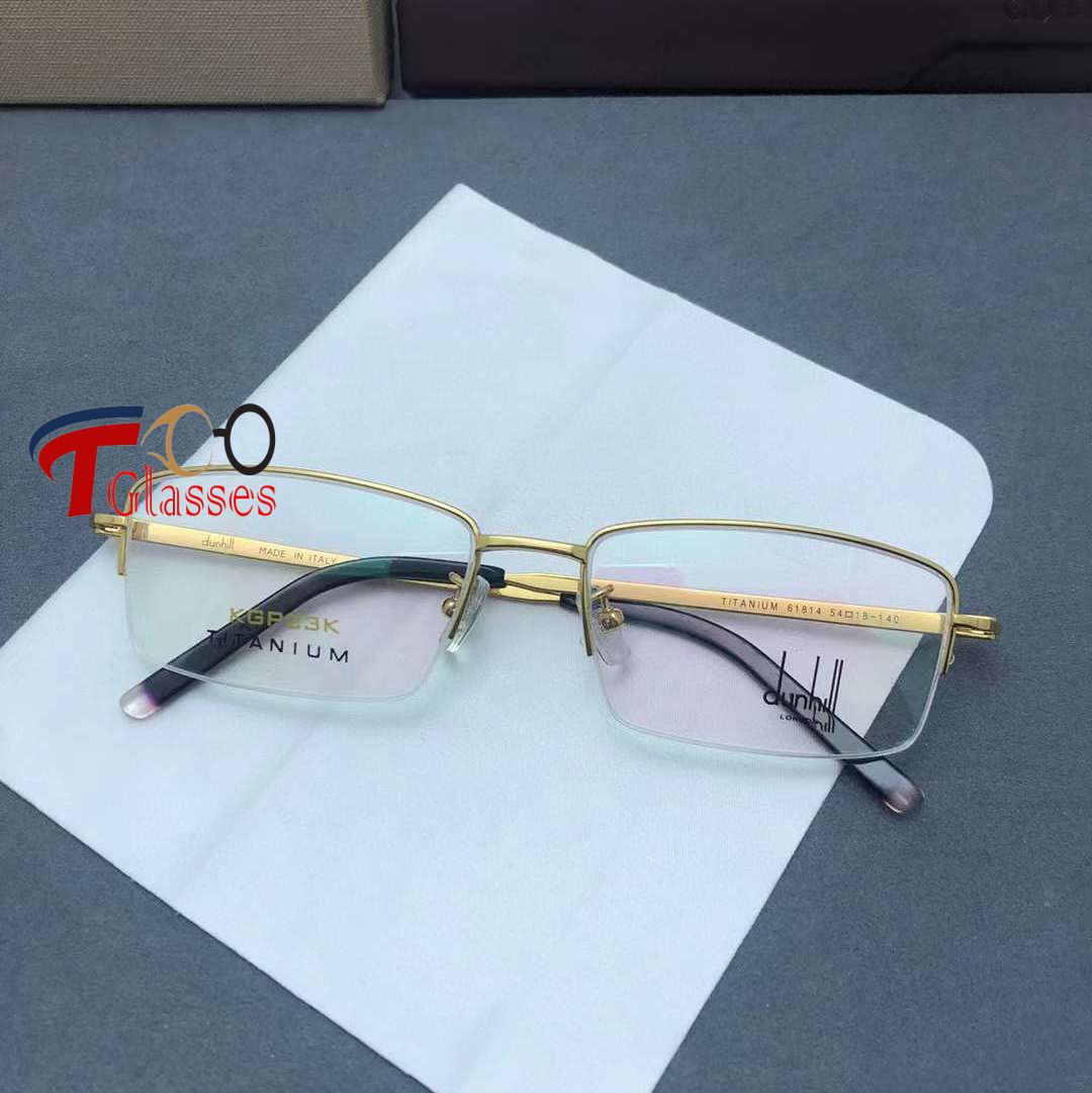 Gọng kính nam, cận thị, viễn thị, dh814 titan nguyên chất, 23k - ống kính khung kính titan – size: 54-18