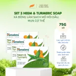 Combo 3 xà phòng thảo mộc làm sạch và giảm mụn lưng Himalaya NeemvàTumeric Soap 75g/sản phẩm
