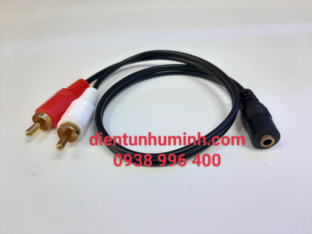 Dây Chuyển JACK 3.5mm Cái Sang 2 Đầu Bông Sen Đực
