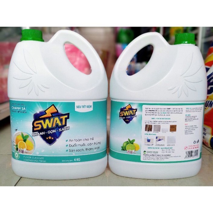 Một can nước lau sàn chanh sả swat 4kg