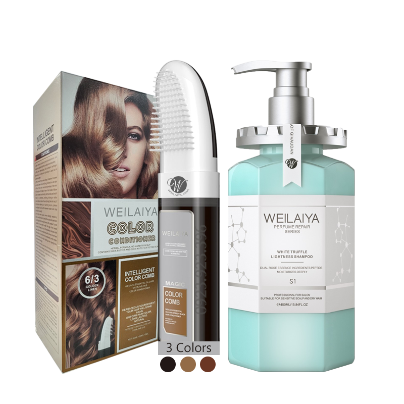 Combo dầu gội phủ bạc dưỡng tóc weilaiya 100ml & dầu gội phục hồi nấm truffle weilaiya 450ml