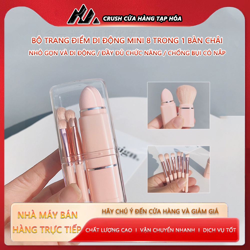 CRUSH Cọ Trang Điểm/bộ Cọ Trang Điểm/bộ Make Up Đầy Đủ Chải 8 Que Bằng Hộp Nhựa
