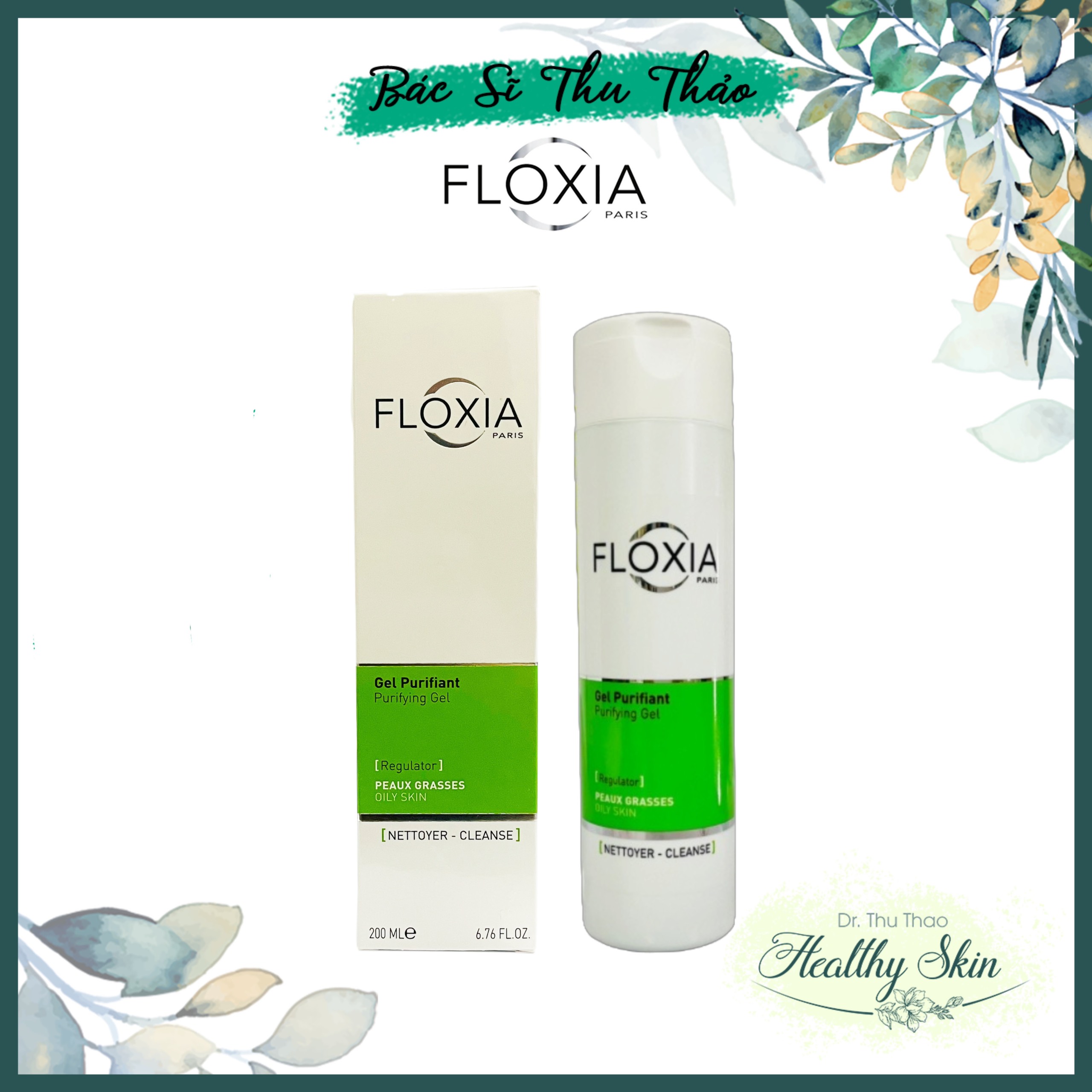 Sữa rửa mặt cho da mụn floxia gel purifiant purifying