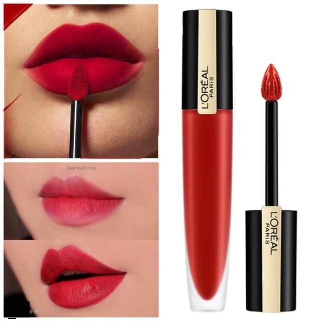 Son kem lì nhẹ môi cao cấp Rouge Signature L'Oreal Paris 7ml nhập khẩu USA màu 454 đỏ cam