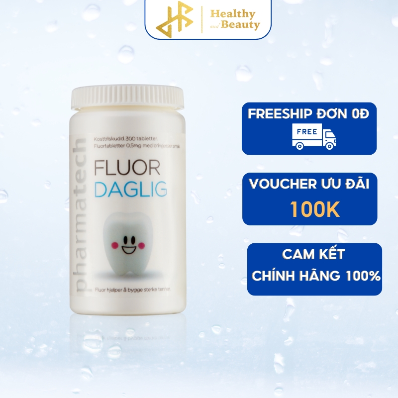 Viên ngậm bảo vệ răng miệng Pharmatech Fluor Daglig hỗ trợ ngăn ngừa sâu răng
