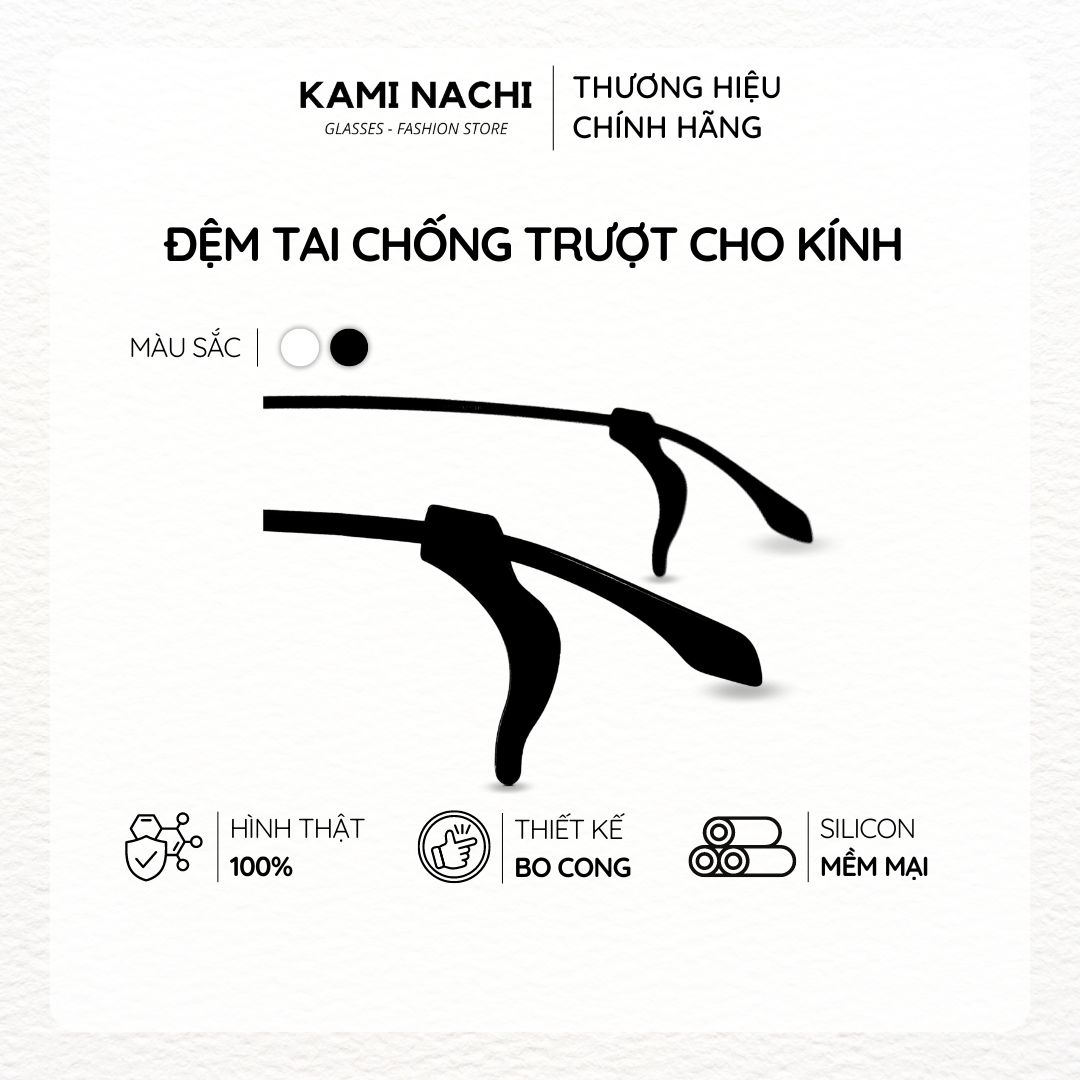 Miếng đệm làm êm tai cho kính bằng silicon siêu bền hình móc câu chống trượt KAMI NACHI