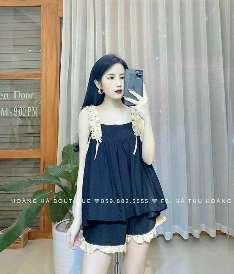Bộ bầu lửng, đùi chất mềm mát - Đồ quần áo ngủ mặc nhà thời trang đẹp cao cấp cho mẹ bầu mùa hè giá rẻ Bigsize