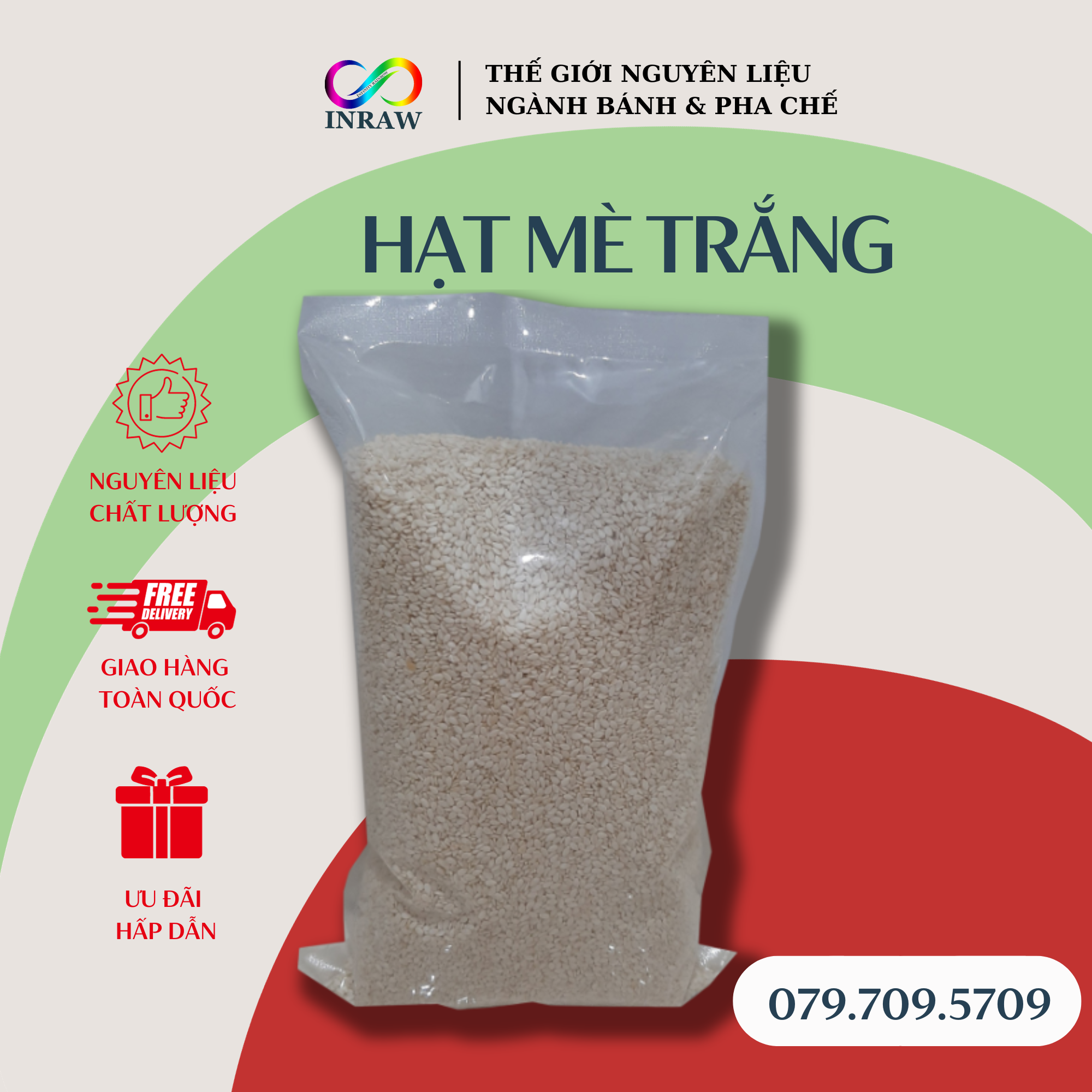 Hạt mè trắng bóc vỏ việt nam chiết 100g / 200g / 500g