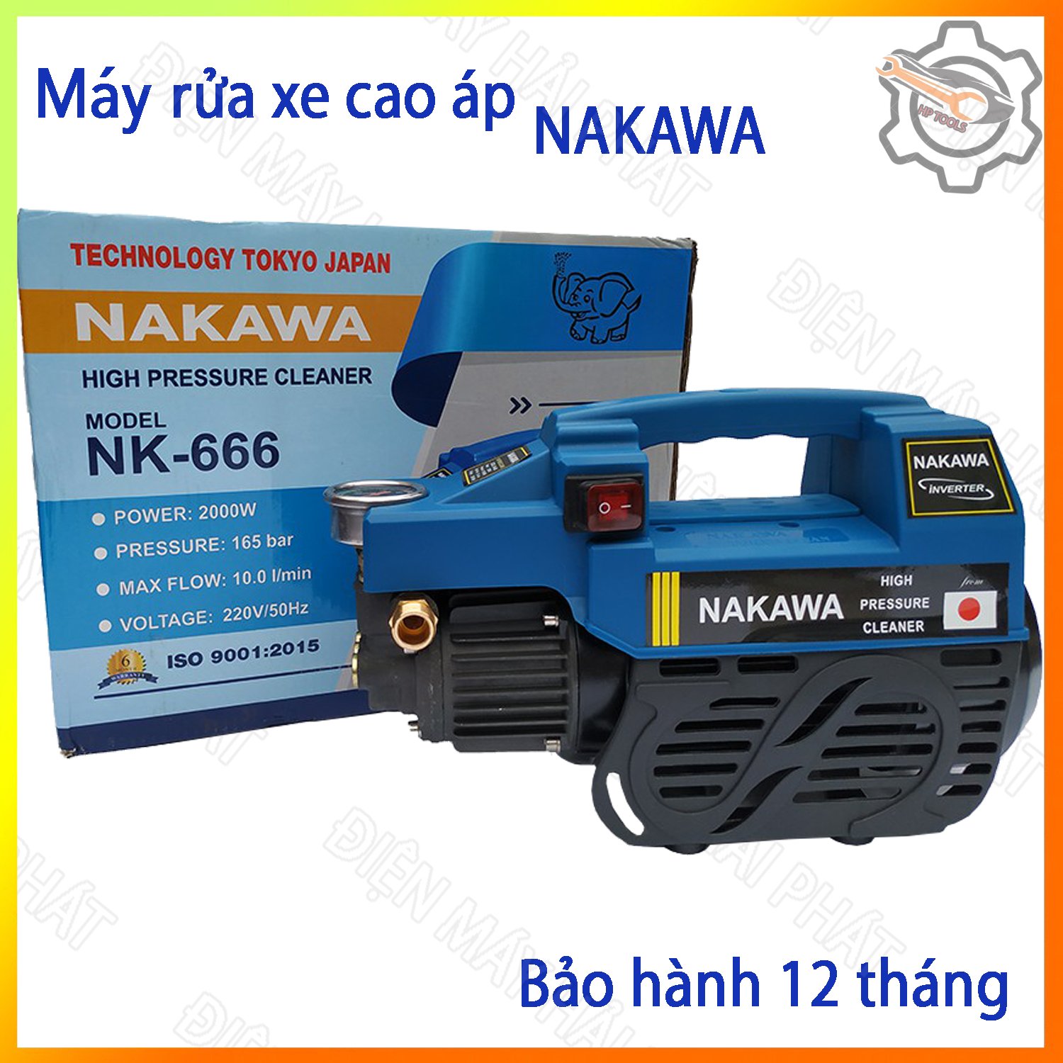Máy rửa xe nakawa nk666, 2000w, dùng cho gia đình, công nghệ nhật bản
