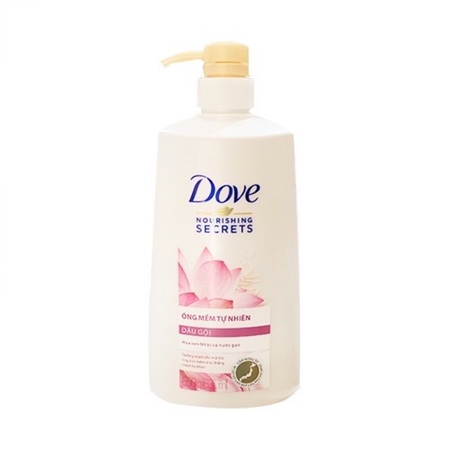 Dầu gội Dove Nourishing Secrets hoa sen nhật và nước gạo 650g