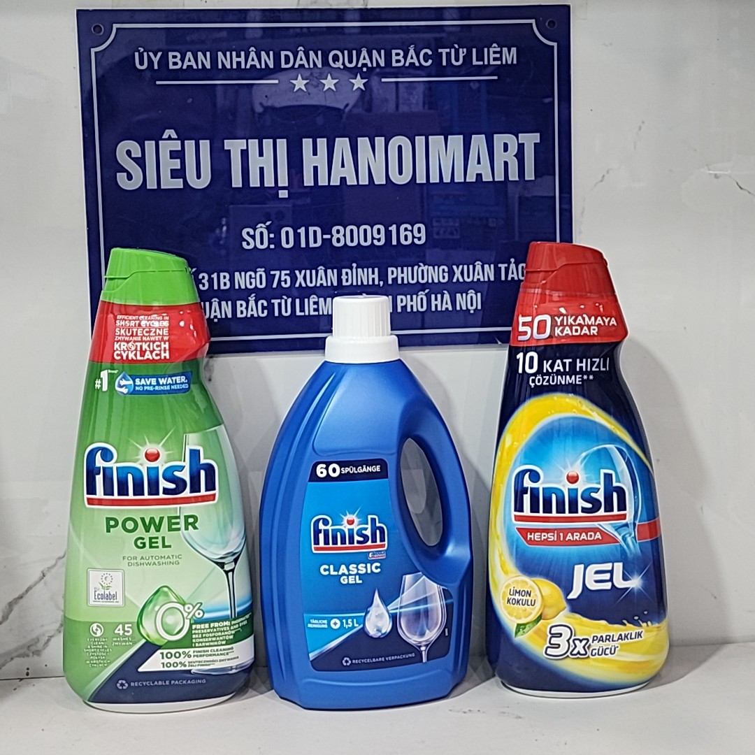 Xà Phòng Rửa Bát Finish Gel 1.5L Dùng Cho Máy Rửa Bát, Nước Rửa Bát Finish Gel Eco, Gel Rửa Bát Fini