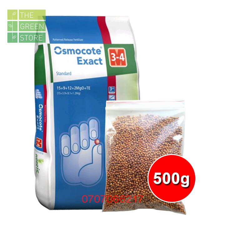 500g Phân bón tan chậm hạt vàng Osmocote NPK 14-14-14 nhập khẩu Mỹ cho phong lan, hoa hồng, mai, hoa kiểng, rau sạch