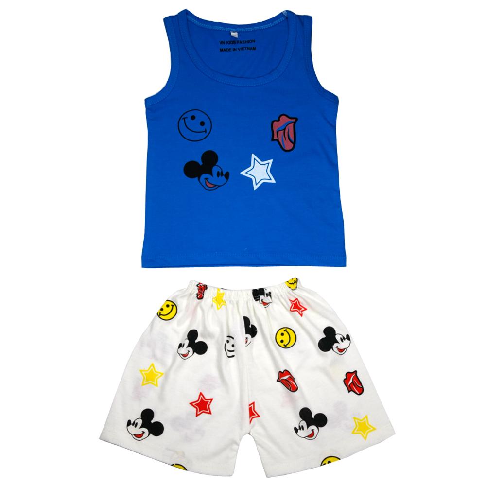 Bộ cotton áo ba lỗ quần đùi (đồ bé trai) in hình chuột mickey ngộ nghĩnh cho bé trai 7-18kg (ảnh và video thật)  MC.BLD01 MC.shop