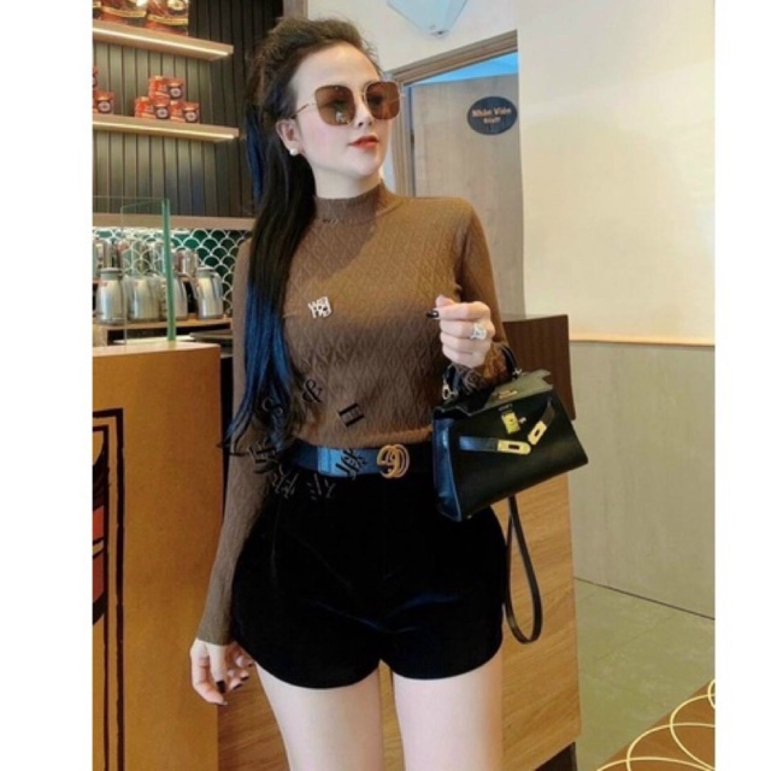 Áo cổ 3 phân Vân nổi lót lông kèm tag