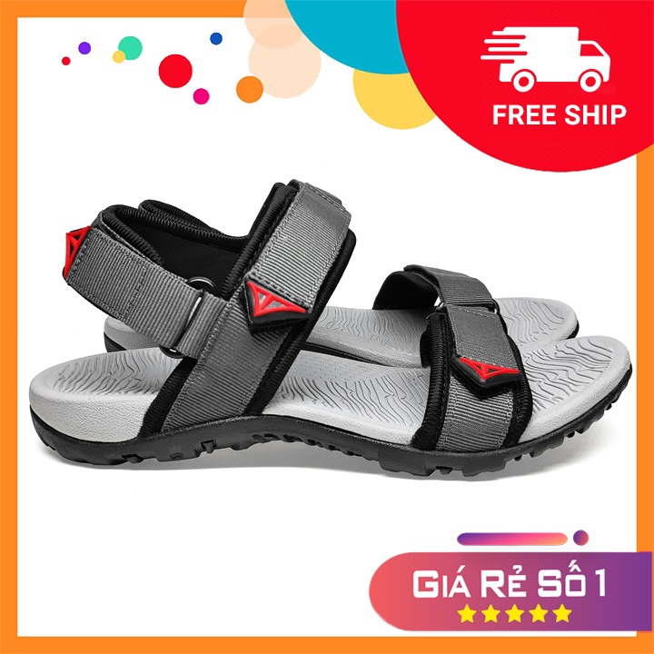 [CHÍNH HÃNG] GIÀY SANDAL NAM - DÉP QUAI HẬU NAM ĐI HỌC ĐI CHƠI MÀU XÁM