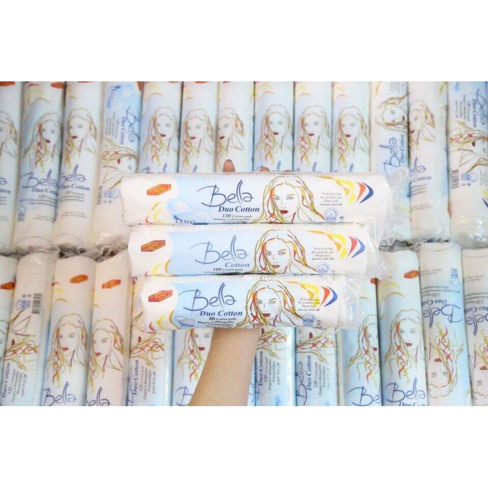 Combo 4 bịch bông tẩy trang Bella 80 Miếng Duo Cotton