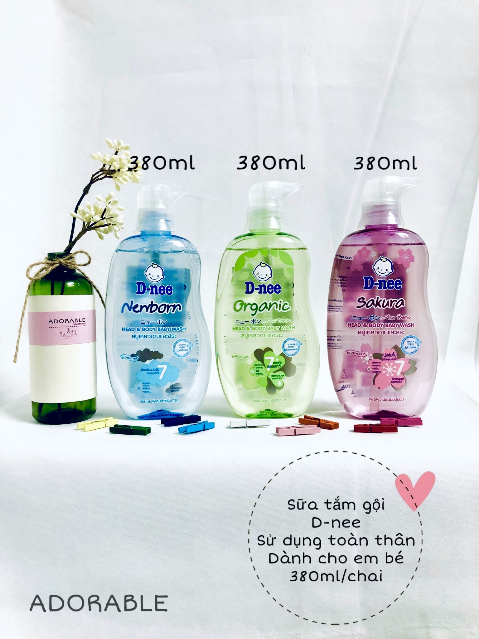 Sữa tắm gội cho bé dnee thái sử dụng toàn thân 380ml