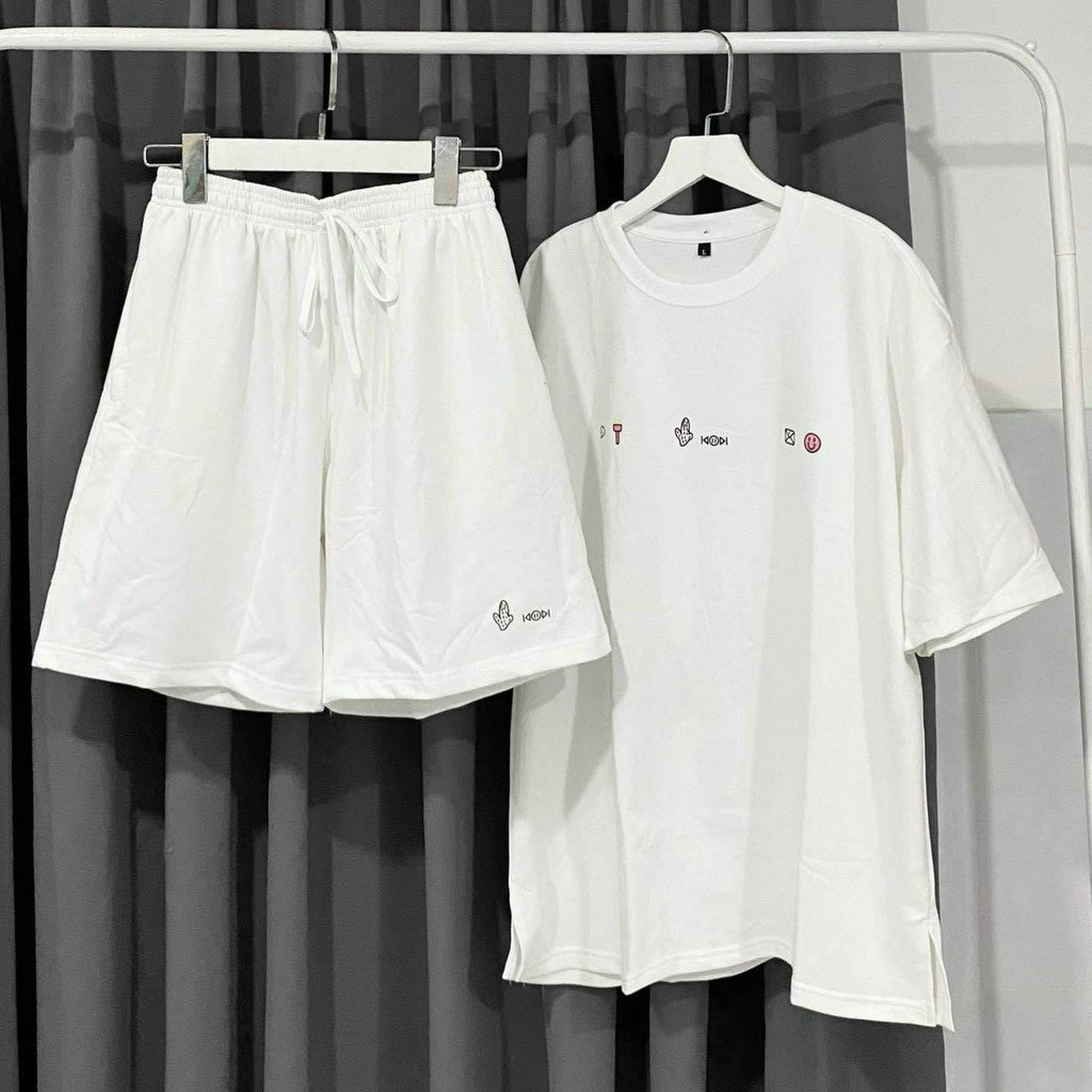 Set đồ mặc nhà nam nữ unisex chất cotton mềm mịn thoáng mát